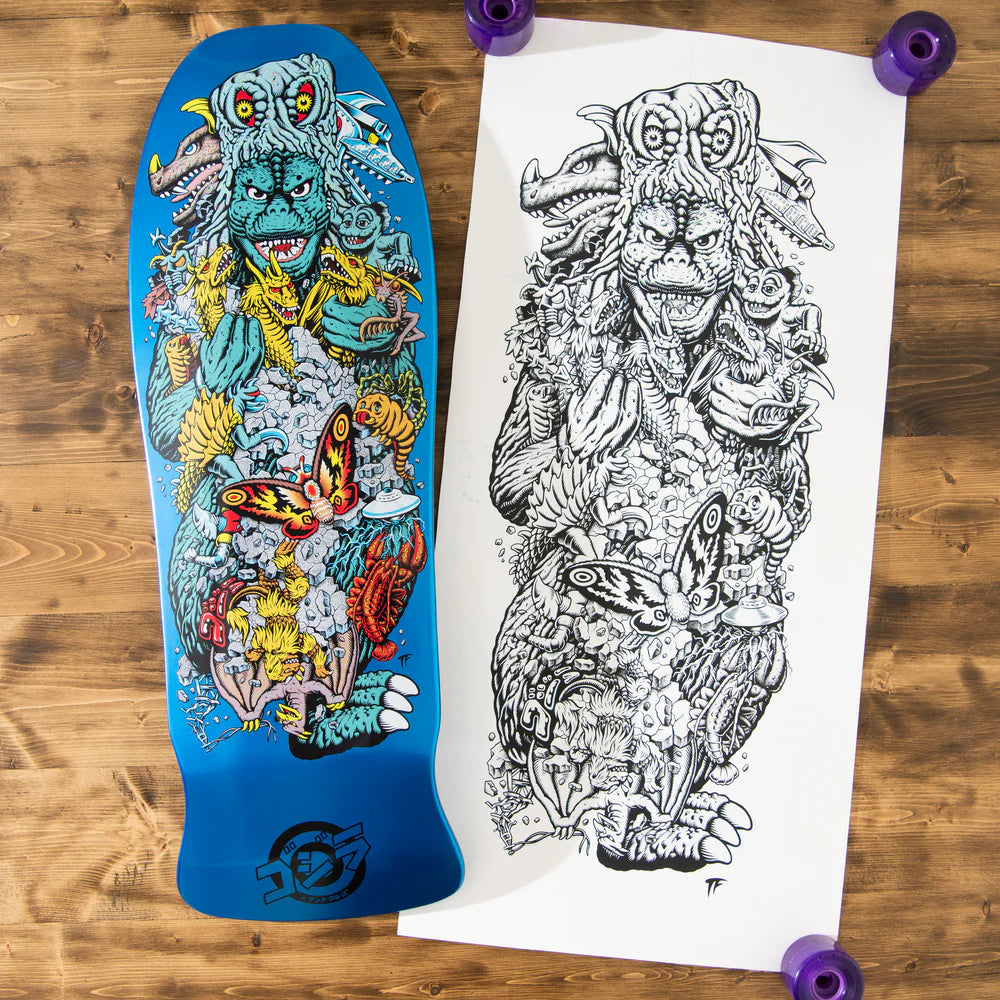 Godzilla Kaiju Roskopp Shaped Deck 10.125"